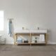 Vinnova Bilbao 72" Vanity with Brushed-gold stainless steel bracket match with Snow mountain-white stone Countertop With Mirror  701172-BG-SMB - Image 19