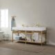 Vinnova Bilbao 72" Vanity with Brushed-gold stainless steel bracket match with Snow mountain-white stone Countertop With Mirror  701172-BG-SMB - Image 20