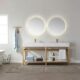 Vinnova Bilbao 72" Vanity with Brushed-gold stainless steel bracket match with Snow mountain-white stone Countertop With Mirror  701172-BG-SMB - Image 2