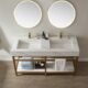 Vinnova Bilbao 72" Vanity with Brushed-gold stainless steel bracket match with Snow mountain-white stone Countertop With Mirror  701172-BG-SMB - Image 4
