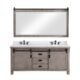 Vinnova Cortes 72" Double Sink Bath Vanity in Classical Grey with  White Composite Countertop and Mirror  701772-CR-WS