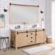 Vinnova Cortes 72" Double Sink Bath Vanity in Weathered Pine with White Composite Countertop and Mirror  701772-WP-WS - Image 2