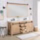 Vinnova Cortes 72" Double Sink Bath Vanity in Weathered Pine with White Composite Countertop and Mirror  701772-WP-WS - Image 3