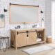 Vinnova Cortes 72" Double Sink Bath Vanity in Weathered Pine with White Composite Countertop and Mirror  701772-WP-WS - Image 4