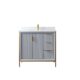 Vinnova Granada 36" Vanity in Paris Grey with White Composite Grain Stone Countertop With Mirror  736036-PG-GW - Image 12