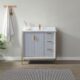 Vinnova Granada 36" Vanity in Paris Grey with White Composite Grain Stone Countertop With Mirror  736036-PG-GW - Image 13
