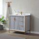 Vinnova Granada 36" Vanity in Paris Grey with White Composite Grain Stone Countertop With Mirror  736036-PG-GW - Image 14