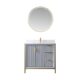Vinnova Granada 36" Vanity in Paris Grey with White Composite Grain Stone Countertop With Mirror  736036-PG-GW