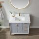 Vinnova Granada 36" Vanity in Paris Grey with White Composite Grain Stone Countertop With Mirror  736036-PG-GW - Image 6