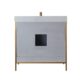 Vinnova Granada 36" Vanity in Paris Grey with White Composite Grain Stone Countertop With Mirror  736036-PG-GW - Image 11