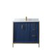 Vinnova Granada 36" Vanity in Royal Blue with White Composite Grain Stone Countertop With Mirror  736036-RB-GW - Image 6