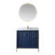 Vinnova Granada 36" Vanity in Royal Blue with White Composite Grain Stone Countertop With Mirror  736036-RB-GW