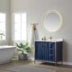 Vinnova Granada 36" Vanity in Royal Blue with White Composite Grain Stone Countertop With Mirror  736036-RB-GW - Image 3