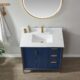 Vinnova Granada 36" Vanity in Royal Blue with White Composite Grain Stone Countertop With Mirror  736036-RB-GW - Image 5