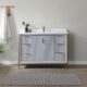 Vinnova Granada 48" Vanity in Paris Grey with White Composite Grain Stone Countertop With Mirror  736048-PG-GW - Image 10