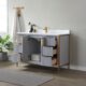 Vinnova Granada 48" Vanity in Paris Grey with White Composite Grain Stone Countertop With Mirror  736048-PG-GW - Image 14