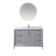 Vinnova Granada 48" Vanity in Paris Grey with White Composite Grain Stone Countertop With Mirror  736048-PG-GW