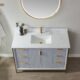 Vinnova Granada 48" Vanity in Paris Grey with White Composite Grain Stone Countertop With Mirror  736048-PG-GW - Image 5