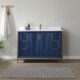 Vinnova Granada 48" Vanity in Royal Blue with White Composite Grain Stone Countertop With Mirror  736048-RB-GW - Image 6