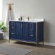 Vinnova Granada 48" Vanity in Royal Blue with White Composite Grain Stone Countertop With Mirror  736048-RB-GW - Image 7