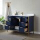 Vinnova Granada 48" Vanity in Royal Blue with White Composite Grain Stone Countertop With Mirror  736048-RB-GW - Image 8