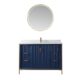 Vinnova Granada 48" Vanity in Royal Blue with White Composite Grain Stone Countertop With Mirror  736048-RB-GW