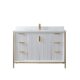 Vinnova Granada 48" Vanity in White with White Composite Grain Stone Countertop With Mirror  736048-WH-GW - Image 9