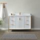 Vinnova Granada 48" Vanity in White with White Composite Grain Stone Countertop With Mirror  736048-WH-GW - Image 10