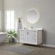 Vinnova Granada 48" Vanity in White with White Composite Grain Stone Countertop With Mirror  736048-WH-GW - Image 3