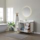 Vinnova Granada 48" Vanity in White with White Composite Grain Stone Countertop With Mirror  736048-WH-GW - Image 4