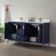 Vinnova Granada 60" Vanity in Royal Blue with White Composite Grain Stone Countertop With Mirror  736060-RB-GW - Image 14