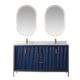 Vinnova Granada 60" Vanity in Royal Blue with White Composite Grain Stone Countertop With Mirror  736060-RB-GW