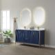 Vinnova Granada 60" Vanity in Royal Blue with White Composite Grain Stone Countertop With Mirror  736060-RB-GW - Image 3