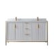 Vinnova Granada 60" Vanity in White with White Composite Grain Stone Countertop With Mirror  736060-WH-GW - Image 9
