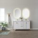 Vinnova Granada 60" Vanity in White with White Composite Grain Stone Countertop With Mirror  736060-WH-GW - Image 2