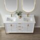 Vinnova Granada 60" Vanity in White with White Composite Grain Stone Countertop With Mirror  736060-WH-GW - Image 5