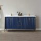 Vinnova Granada 72" Vanity in Royal Blue with White Composite Grain Stone Countertop With Mirror  736072-RB-GW - Image 11