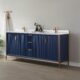 Vinnova Granada 72" Vanity in Royal Blue with White Composite Grain Stone Countertop With Mirror  736072-RB-GW - Image 12
