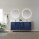 Vinnova Granada 72" Vanity in Royal Blue with White Composite Grain Stone Countertop With Mirror  736072-RB-GW - Image 2
