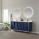 Vinnova Granada 72" Vanity in Royal Blue with White Composite Grain Stone Countertop With Mirror  736072-RB-GW - Image 3