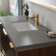 Vinnova Donostia 48" Vanity in Walnut with Grey Composite Armani limestone board stone countertop With Mirror  737048-NLW-ALB - Image 6