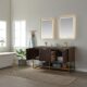 Vinnova Donostia 60" Vanity in Walnut with Grey Composite Armani limestone board stone countertop With Mirror  737060-NLW-ALB - Image 5