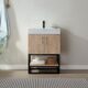 Vinnova Alistair 24B" Single Vanity in North American Oak with White Grain Stone Countertop With Mirror  789024B-NO-GW - Image 9