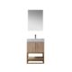 Vinnova Alistair 24" Single Vanity in North American Oak with White Grain Stone Countertop With Mirror  789024-NO-GW