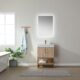 Vinnova Alistair 24" Single Vanity in North American Oak with White Grain Stone Countertop With Mirror  789024-NO-GW - Image 2