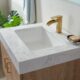 Vinnova Alistair 24" Single Vanity in North American Oak with White Grain Stone Countertop With Mirror  789024-NO-GW - Image 5