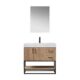 Vinnova Alistair 36B" Single Vanity in North American Oak with White Grain Stone Countertop With Mirror  789036B-NO-GW - Image 14
