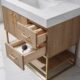Vinnova Alistair 36" Single Vanity in North American Oak with White Grain Stone Countertop With Mirror  789036-NO-GW - Image 19