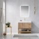 Vinnova Alistair 36" Single Vanity in North American Oak with White Grain Stone Countertop With Mirror  789036-NO-GW - Image 2