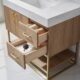 Vinnova Alistair 48" Single Vanity in North American Oak with White Grain Stone Countertop With Mirror  789048-NO-GW - Image 2